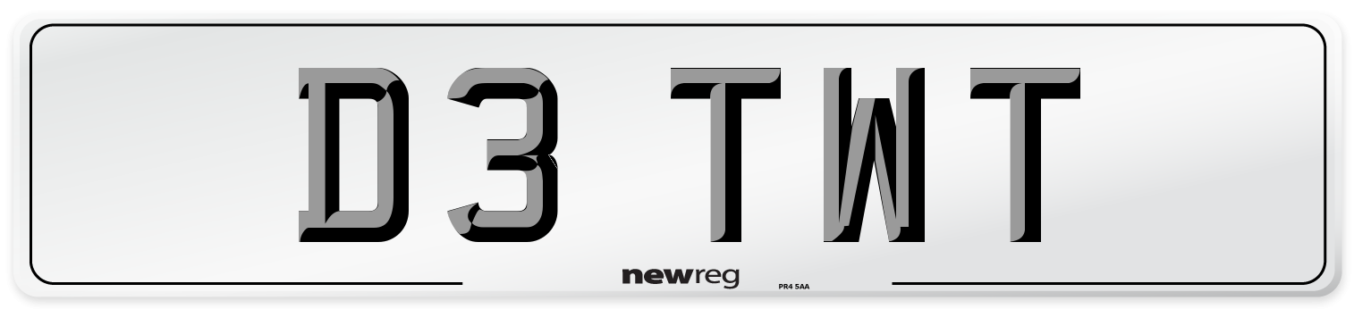D3 TWT Number Plate from New Reg